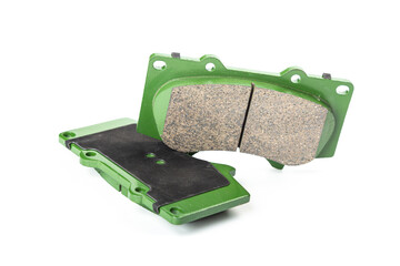 New brake pads on white background isolated object