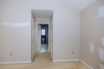 Renovation home improvement apartment old wall repair plasterboard drywall for gypsum walls