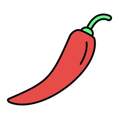 Vector Chilli Outline Icon Design