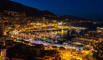 Fototapeta na wymiar Monaco at Night
