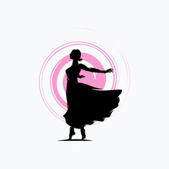 Obraz na płótnie Canvas Fitness Gymnastic Logo Silhouette Vector