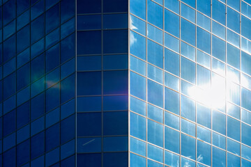 Fototapeta na wymiar Skyscraper building facade close up