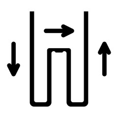 geothermal tube heating equipment glyph icon vector. geothermal tube heating equipment sign. isolated symbol illustration