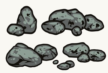 Gray cracked stones composition