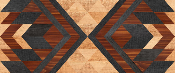 Seamless wooden background.  Wooden panel with geometric pattern for wall decor. 
