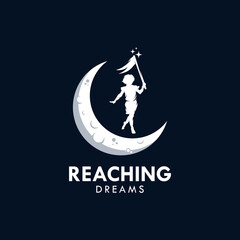 Obraz na płótnie Canvas Reaching Dreams Logo Design Template