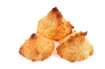 Rochers noix de coco en gros plan sur fond blanc