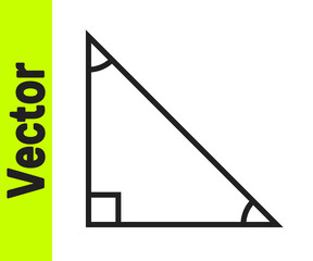 Black line Triangle math icon isolated on white background. Vector