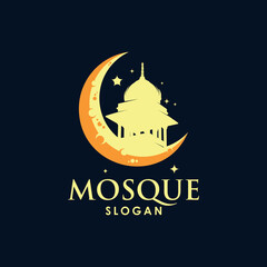 Obraz na płótnie Canvas Islamic Mosque logo template design