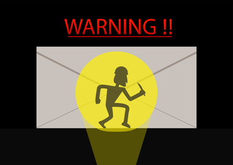 Detected thief in phishing mail, vector
