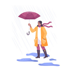 Girl With Umbrella Composition