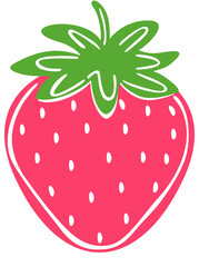 Simple flat design of strawberry fruit icon