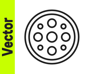 Black line Sewing button for clothes icon isolated on white background. Clothing button. Vector