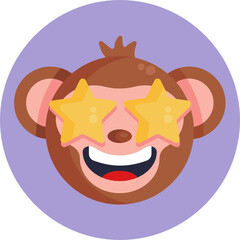 Monkey Emoji Icon. Vector Illustration