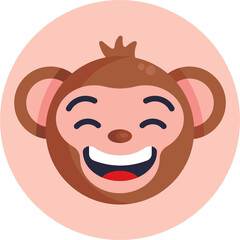 Monkey Emoji Icon. Vector Illustration