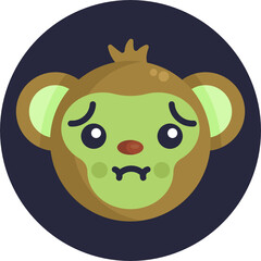 Monkey Emoji Icon. Vector Illustration