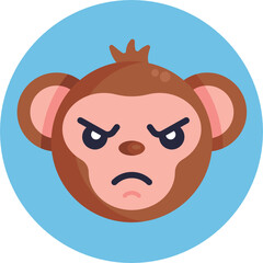 Monkey Emoji Icon. Vector Illustration