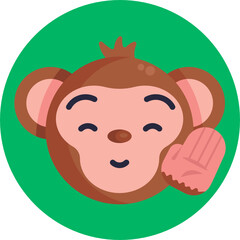 Monkey Emoji Icon. Vector Illustration