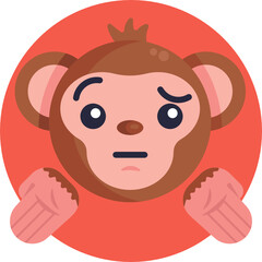 Monkey Emoji Icon. Vector Illustration