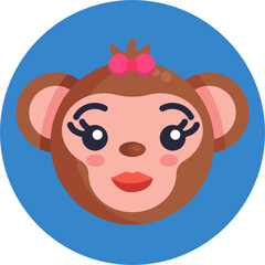 Monkey Emoji Icon. Vector Illustration