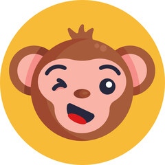 Monkey Emoji Icon. Vector Illustration