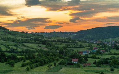 Fototapeta premium sunset in the mountains