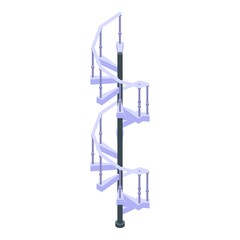 Rotate spiral staircase icon. Isometric of Rotate spiral staircase vector icon for web design isolated on white background