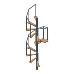 Apartment spiral staircase icon. Isometric of Apartment spiral staircase vector icon for web design isolated on white background