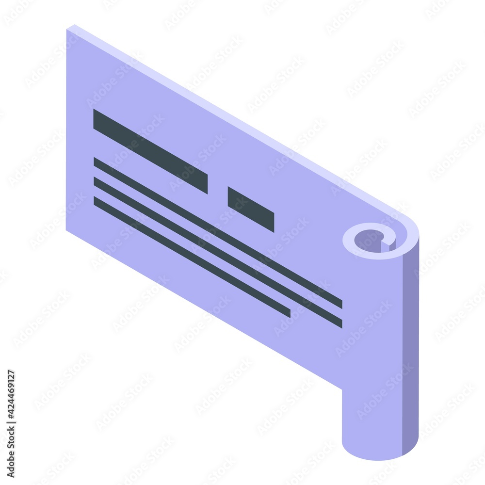 Poster memo sticky icon. isometric of memo sticky vector icon for web design isolated on white background