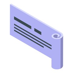 Memo sticky icon. Isometric of Memo sticky vector icon for web design isolated on white background