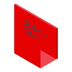 Red sticky icon. Isometric of Red sticky vector icon for web design isolated on white background
