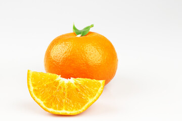 Fototapeta na wymiar Fresh orange isolated on white background
