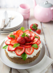 Tres leches strawberry cake
