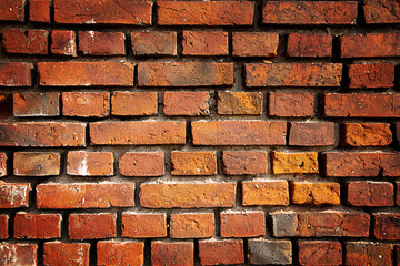 old red brick wall rough texture background 