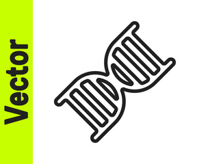 Black line DNA symbol icon isolated on white background. Vector