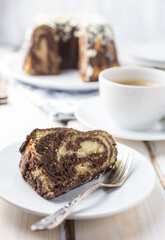 Marbled gugelhupf cake
