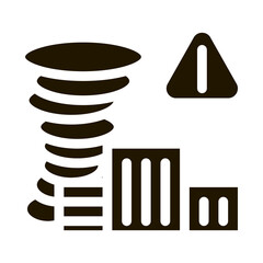 tornado city glyph icon vector. tornado city sign. isolated symbol illustration