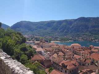 Fototapeta na wymiar Kotor Town view from wall