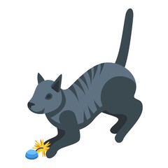 Playful cat icon. Isometric of Playful cat vector icon for web design isolated on white background