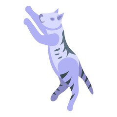 Fototapeta na wymiar Playful jump cat icon. Isometric of Playful jump cat vector icon for web design isolated on white background