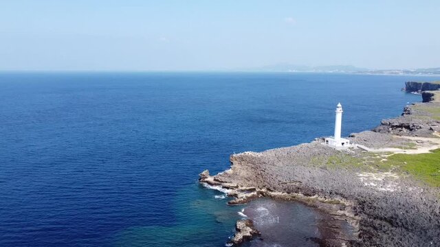 空から見る沖縄の美しい海　残波岬13-long ver.