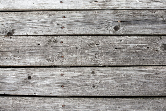 Rustic Aged Grey Wooden Boards Background. Wood Texture, Empty Space