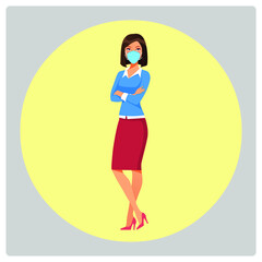 Vector illustration for Professional Woman with Face Mask EPS10