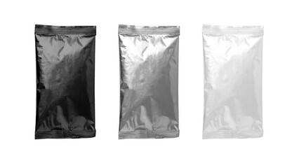 Foil plastic bags isolated