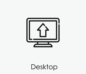 Desktop vector icon.  Editable stroke. Linear style sign for use on web design and mobile apps, logo. Symbol illustration. Pixel vector graphics - Vector
