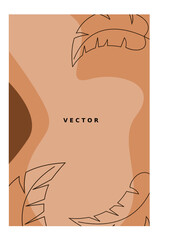 Vector design templates in simple modern style with copy space for text, flowers and leaves. Vector illustration