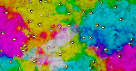3d rendering. Abstract background. An illustration of multi-colored fluffy shapes.