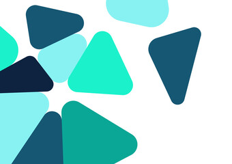 Colorful geometric background design. Trendy abstract composition with rounded triangles. Futuristic background. Vector illustration for wallpaper, banner, card, landing.