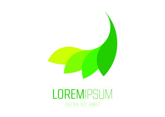 Vector logo template - green leaf or leaves. Can be used for branding for an eco, bio, organic or nature related business