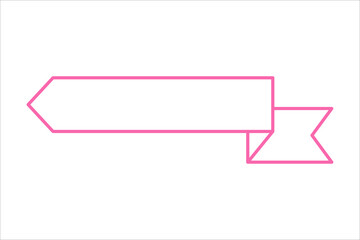 Swaying ribbons for retro text labels Product price tag Isolated on white background